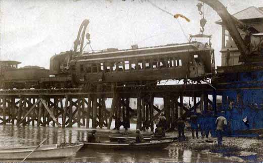 Atlantic City - Train Wreck on trestle - 1906