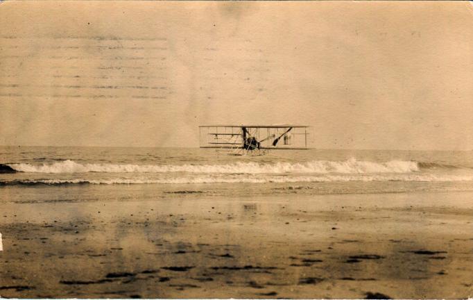 Atlantic City - Wright Flyer over the Beach - 1910