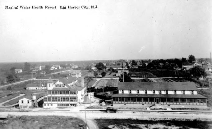 Egg Harbor City - An Aerial view of Dr Smiths Natural Water Health Resort - 1920 - EHC