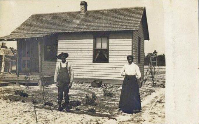Egg Harbor City - Black Ccouple by their house - c 1910 - B