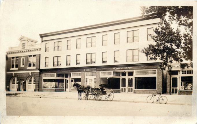 Egg Harbor City - Commercial Block and Firehouse - Horde and wagon or buggy - c 1910