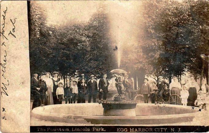 Egg Harbor City - Folks at the Fountain in Lincoln Park