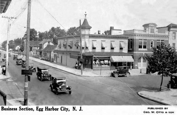 Egg Harbor City - Intersection of Philadelphia Ave and White Horse Pike taken from the second floor of the Rittenberg Dry Goods store looking toward the north - 1920s
