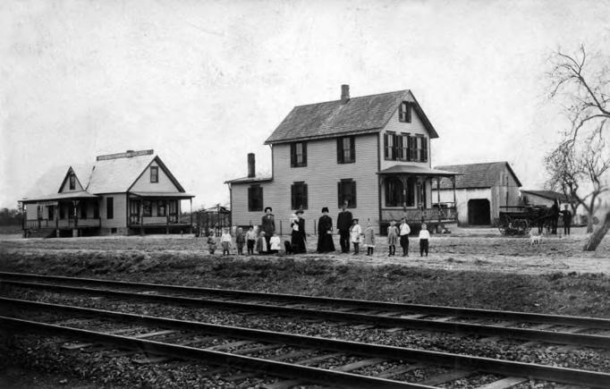 Egg Harbor City - The American Salvation Army Home for Destitute Children by the tracks of the Reading Railroad - The house on the right still stands on the SE corner of Franfurt Avenue and Aloe Street - c 1900-1910