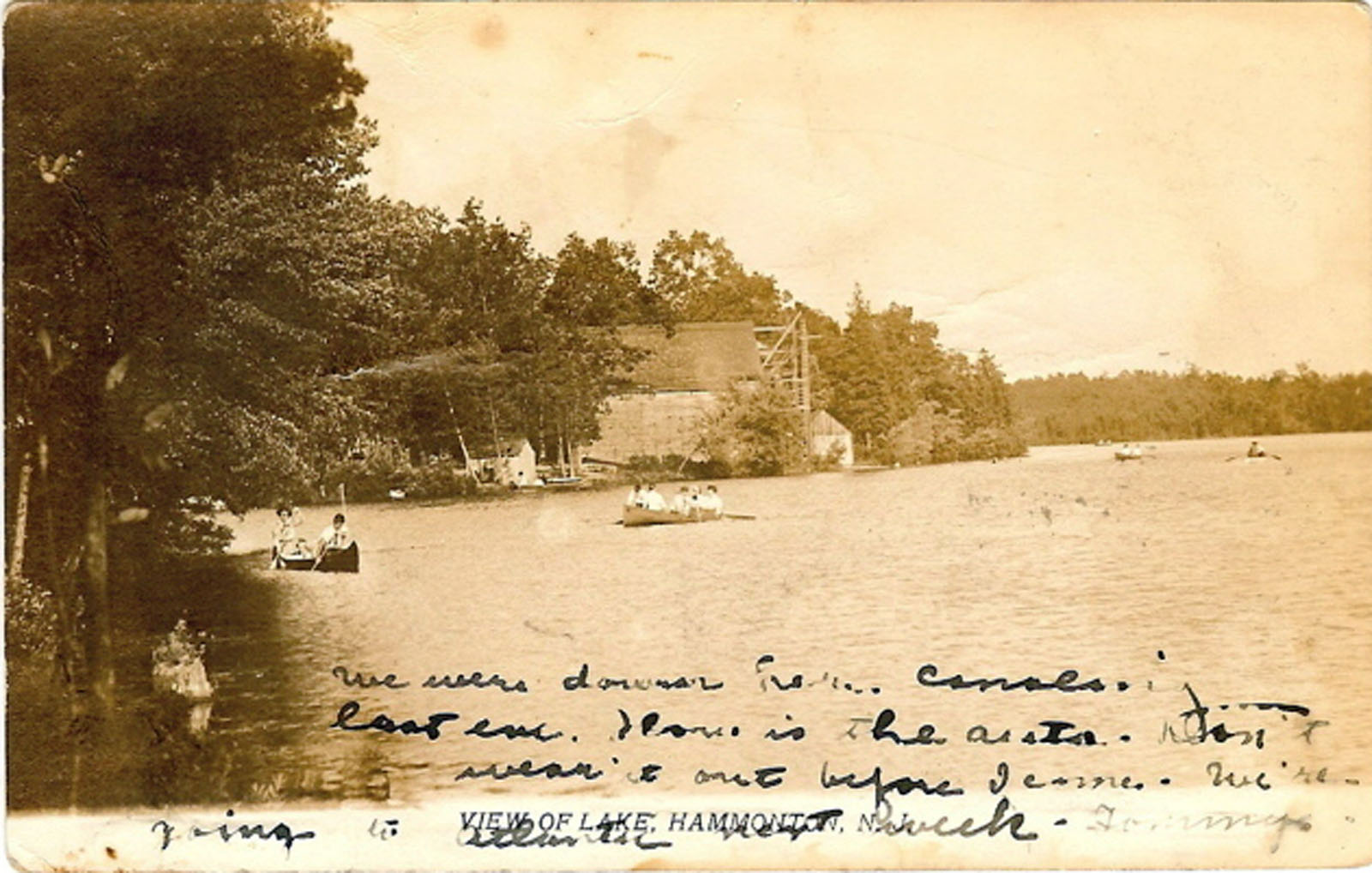 Hammonton - A view of Hammonton Lake - Published by G Randal Swan - 1910