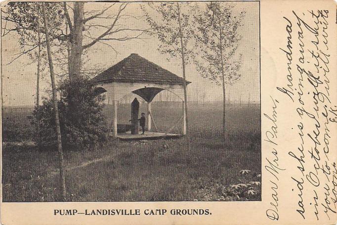 Landisville - Pump at Landisville Camp Grounds - 1905