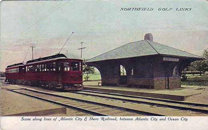 Northfield - Scene along the Atlantic City and Shore Railroad from AC to OC - Said to be the station at the Golf Links in Northfield