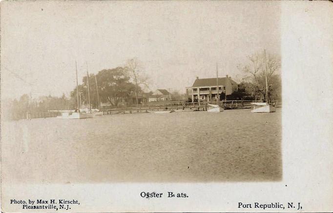 Port Republic - House and oyster boats - Max Kirscht - c 1910