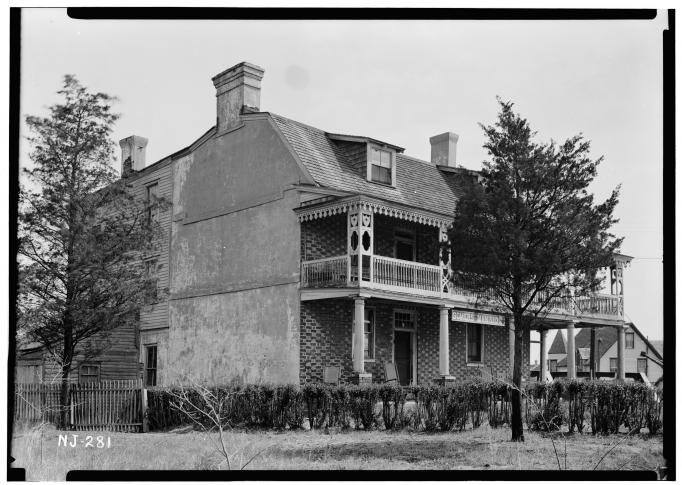 Somers Point - Somers Mansion - Shore Road and Goll Street -  Exterior - Southwest elevation - Nathaniel R Ewan Photographer - April 28, 1938 - HABS