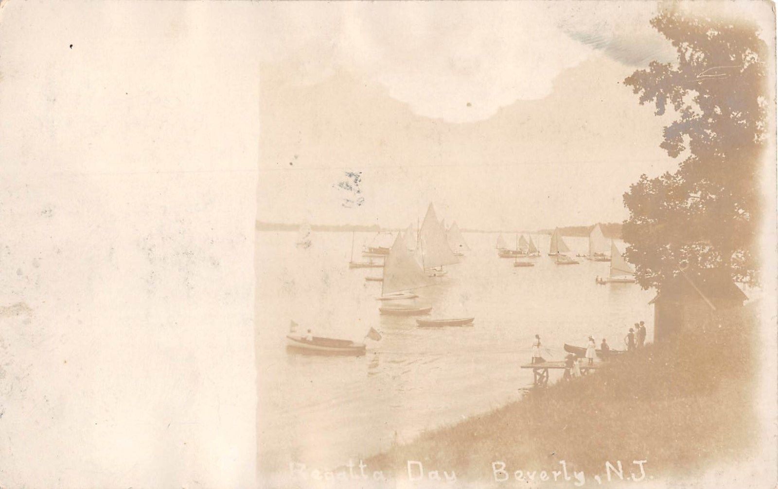 Beverly - Sailboats near shore on Regatta Day - 1906