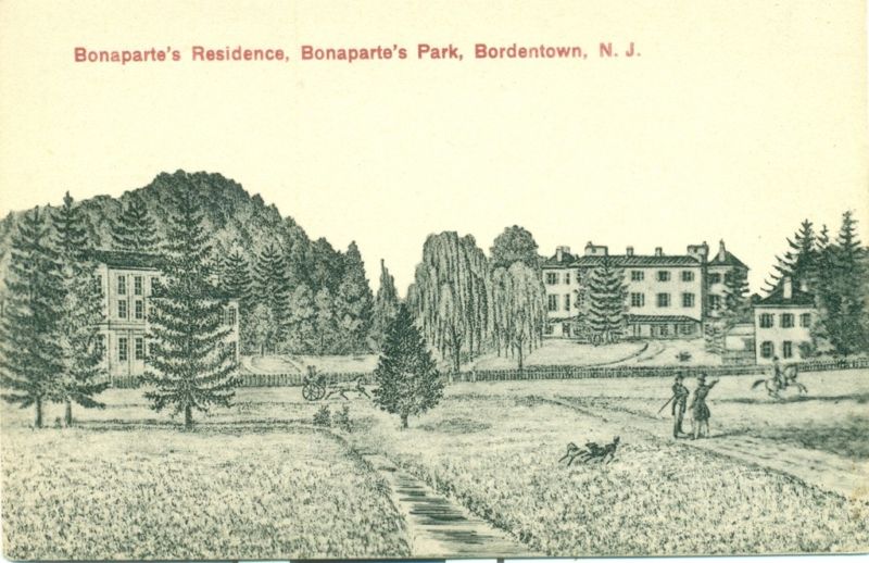 Bordentown - Bonaparte residence Point Breeze and park - 19th century print