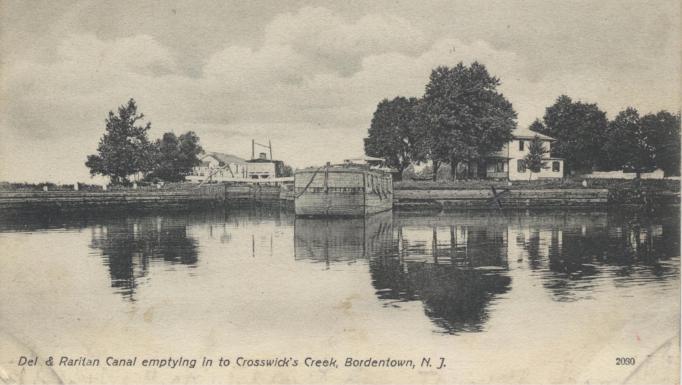 Bordentown - The Delaware and Raritan Canal emptying into Crosswicks Creek - c 1910