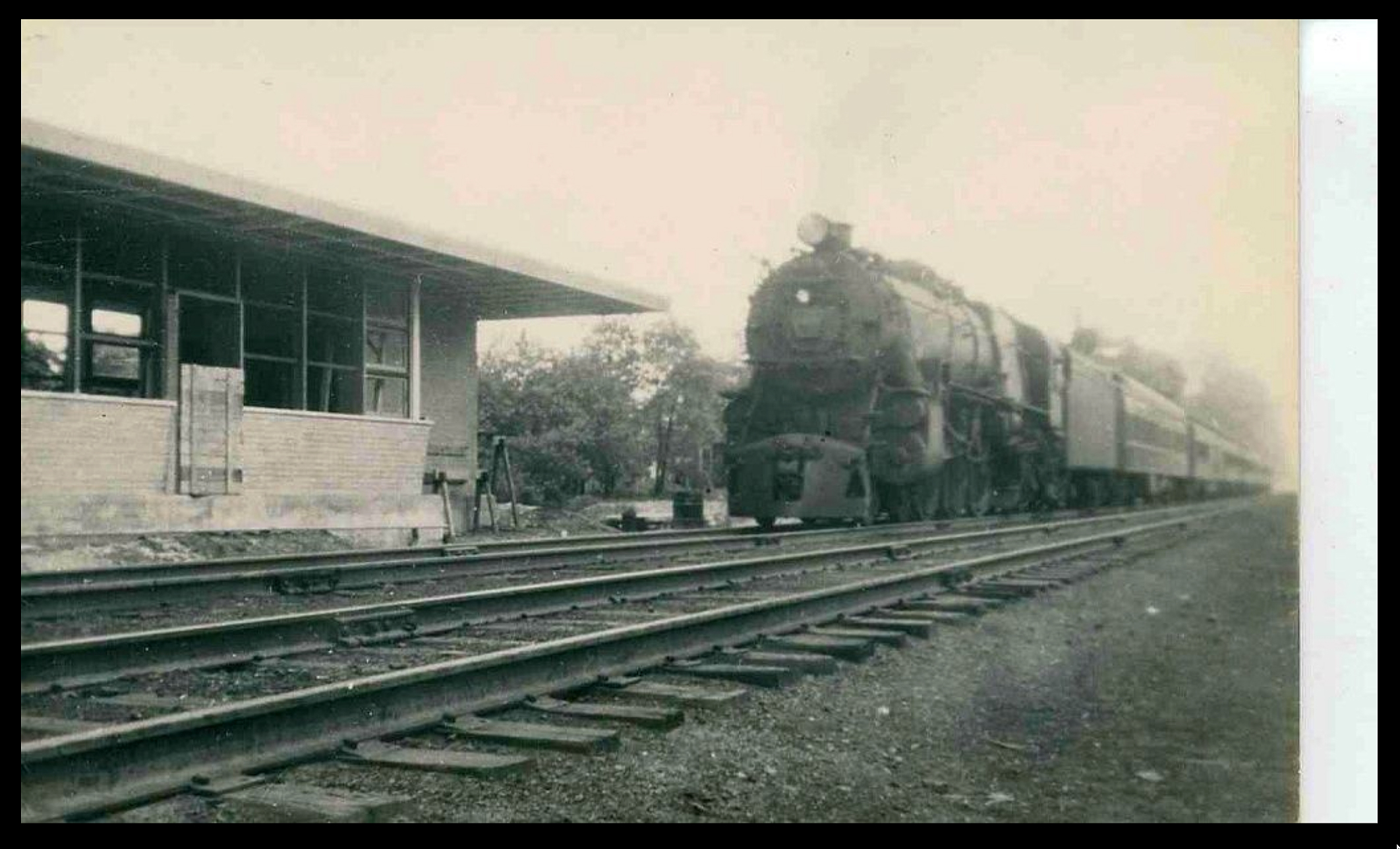 Burlington - PRR station and train - 1949