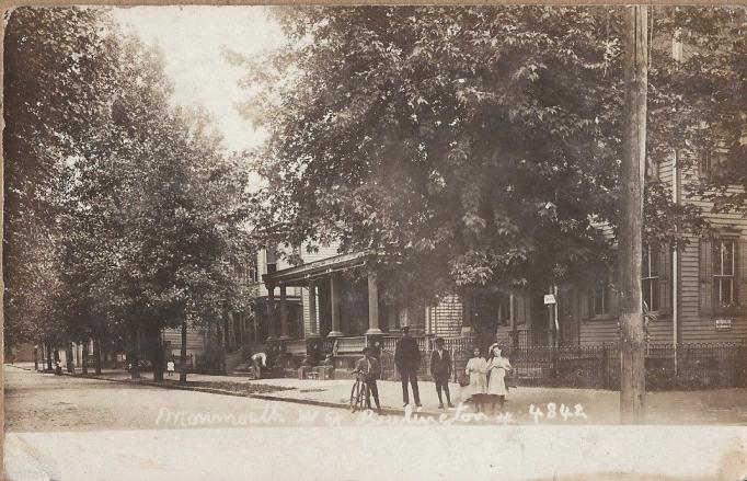 Burlington - folks in front of a house - c 1910