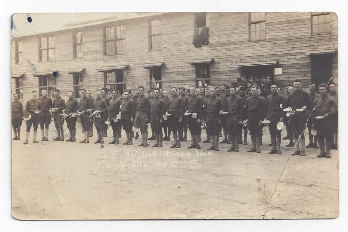 Camp Dix - 310th Infranty in Mess Line - 1917-18