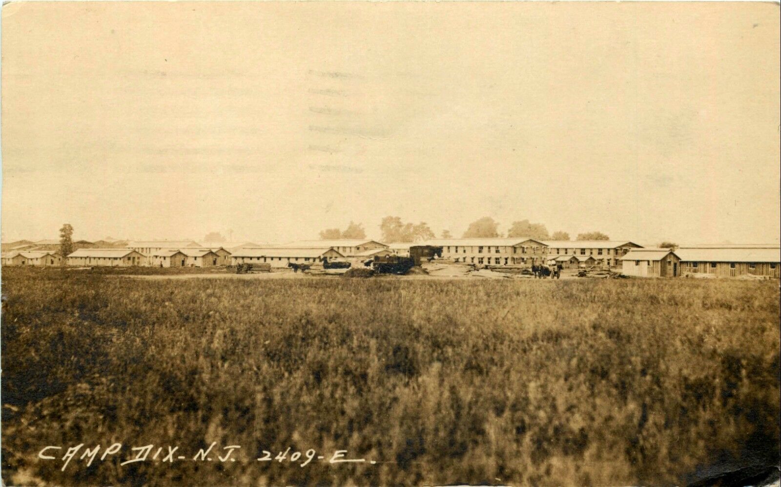 Camp Dix - Distant view of the Barracks and other buildings - 1917
