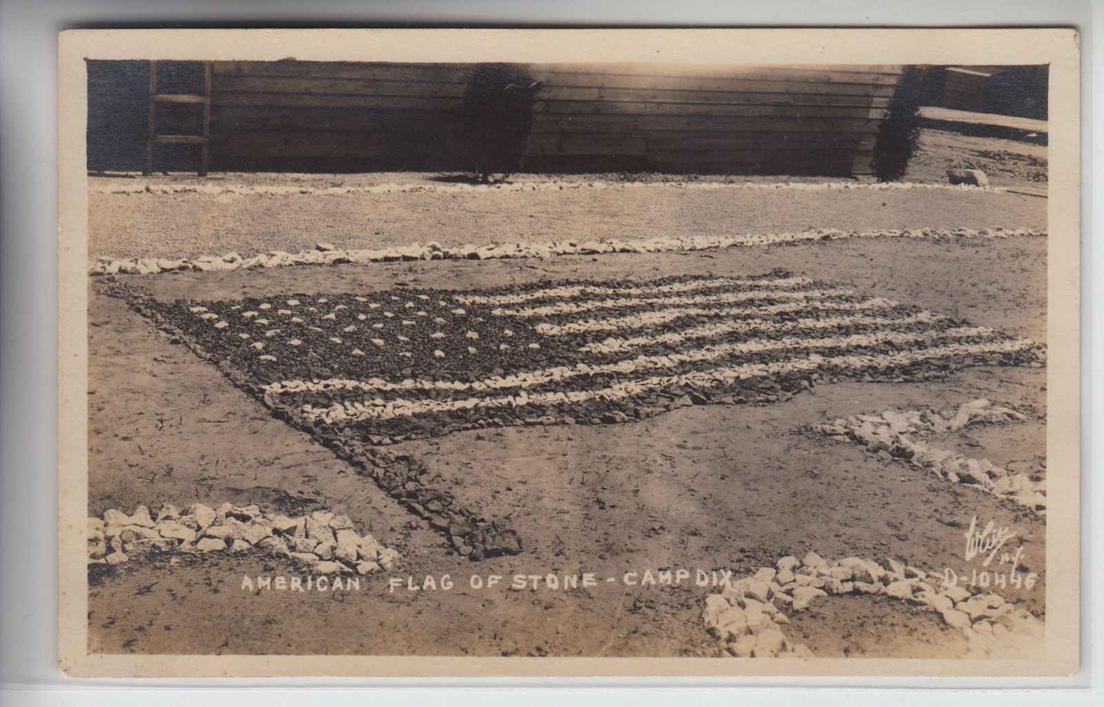 Camp Dix - Ornamental American Flag made of stones