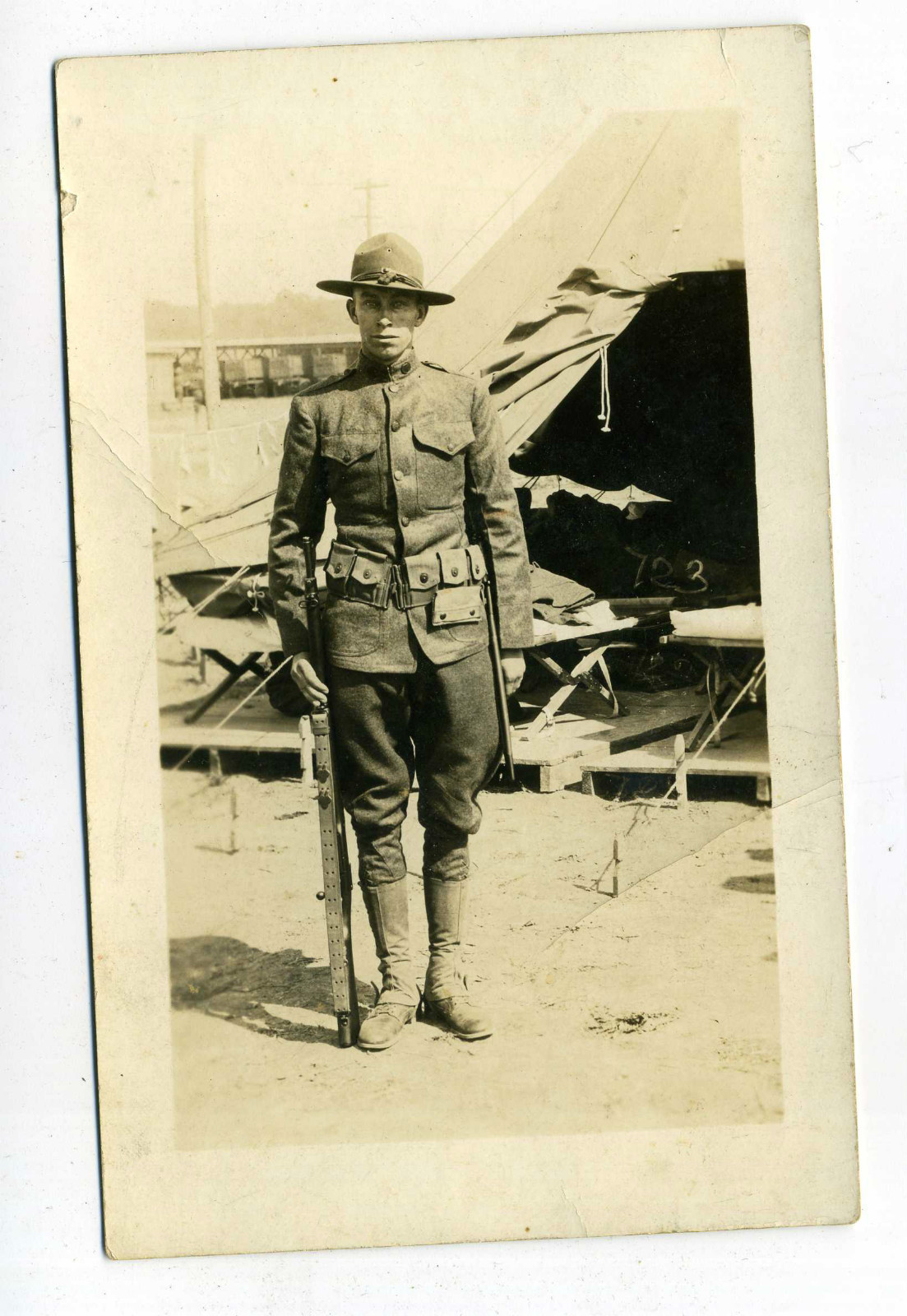 Camp Dix - Soldier with rifle - 1917-20