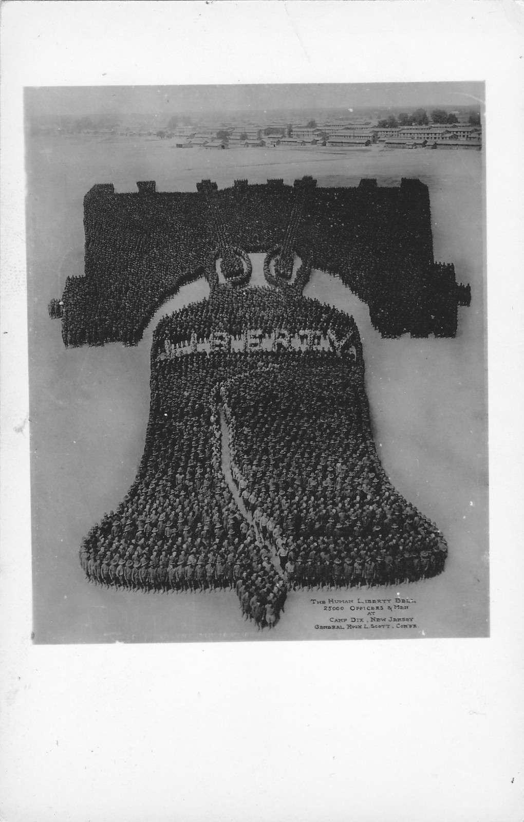 Camp Dix - The Human Liberty Bell - c 1917-1919 