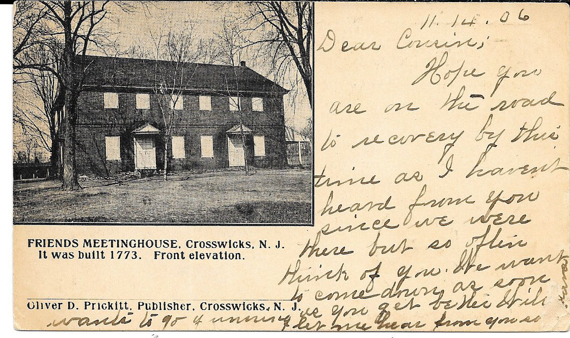 Crosswicks - Friends Meetinghouse - c 1910