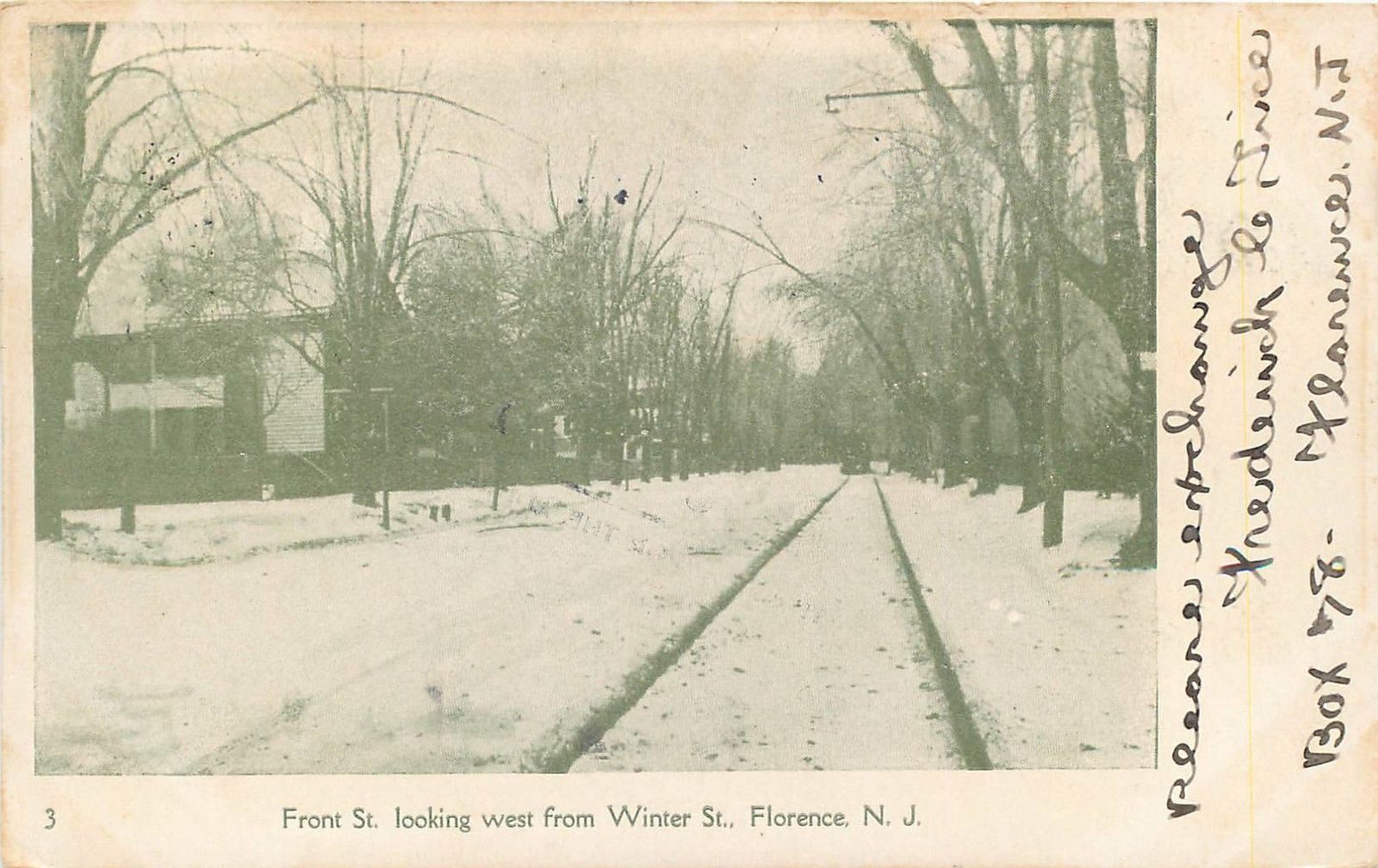 Florence - Front Street From Winter Street in Snow - 1906