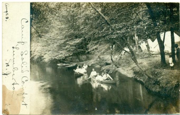 Lumberton - Camp Solid Comfort - Canoeing on the Rancocas Creek - 1908