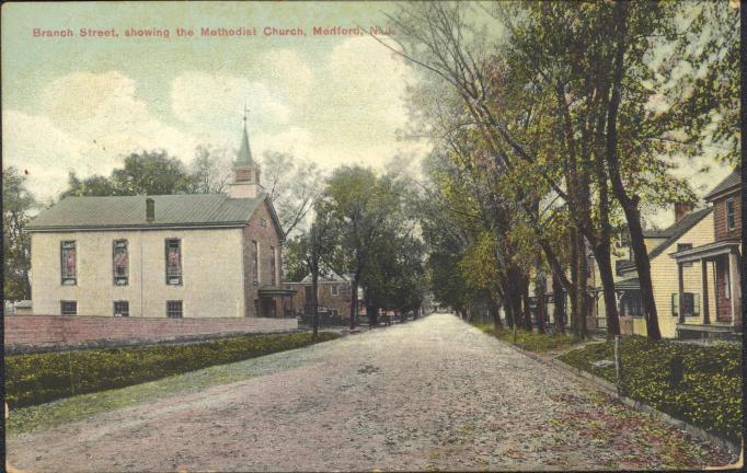 Medford - Branch Street showing the Methodist Church - c 1910 - RW