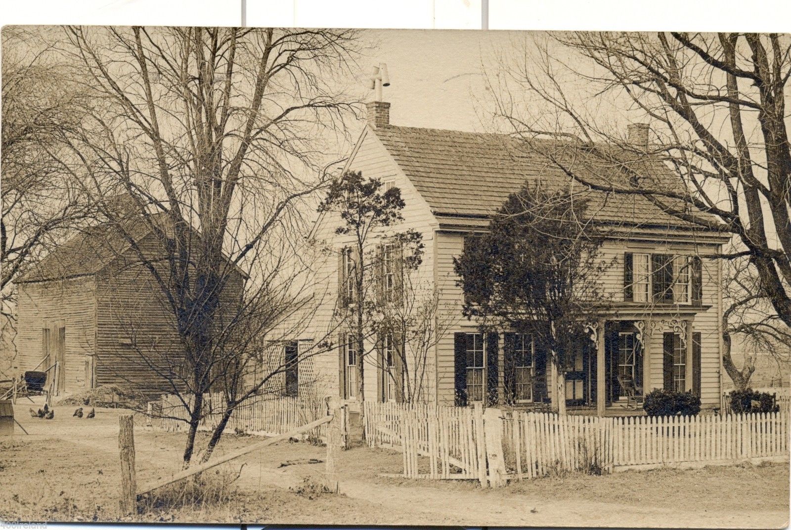 Medford or vicinity - House and Barn - postmarked 1930