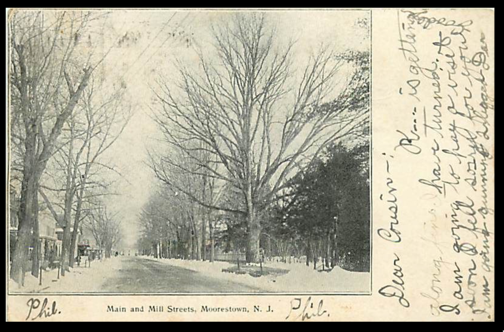 Moorestown - view at Main and Mill Streets - c 1910