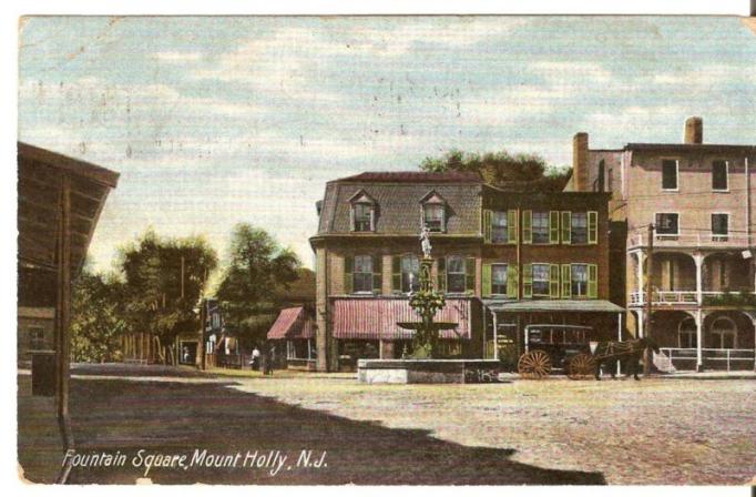 Mount Holly - A view of Fountain Square - 1907 - biclear