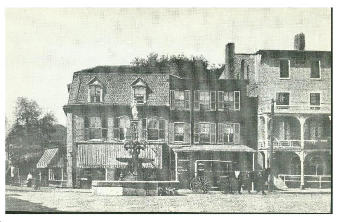 Mount Holly - Buildings on Fountain Square - Image said to date to 1890 but card is c 1910