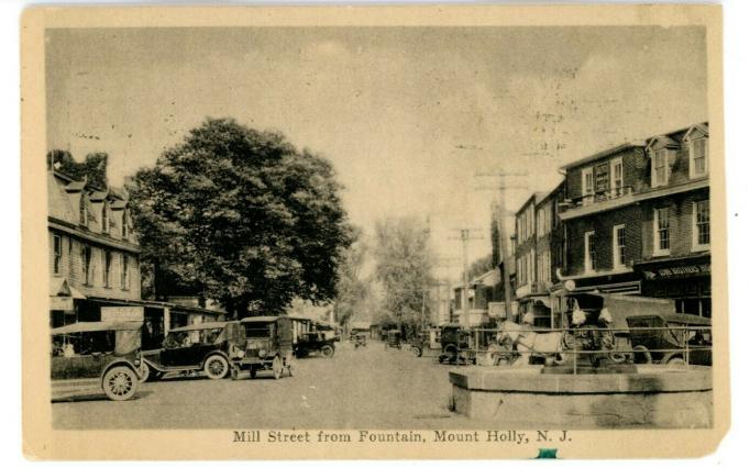 Mount Holly - Mill Street from the Fountain - c 1910s or so