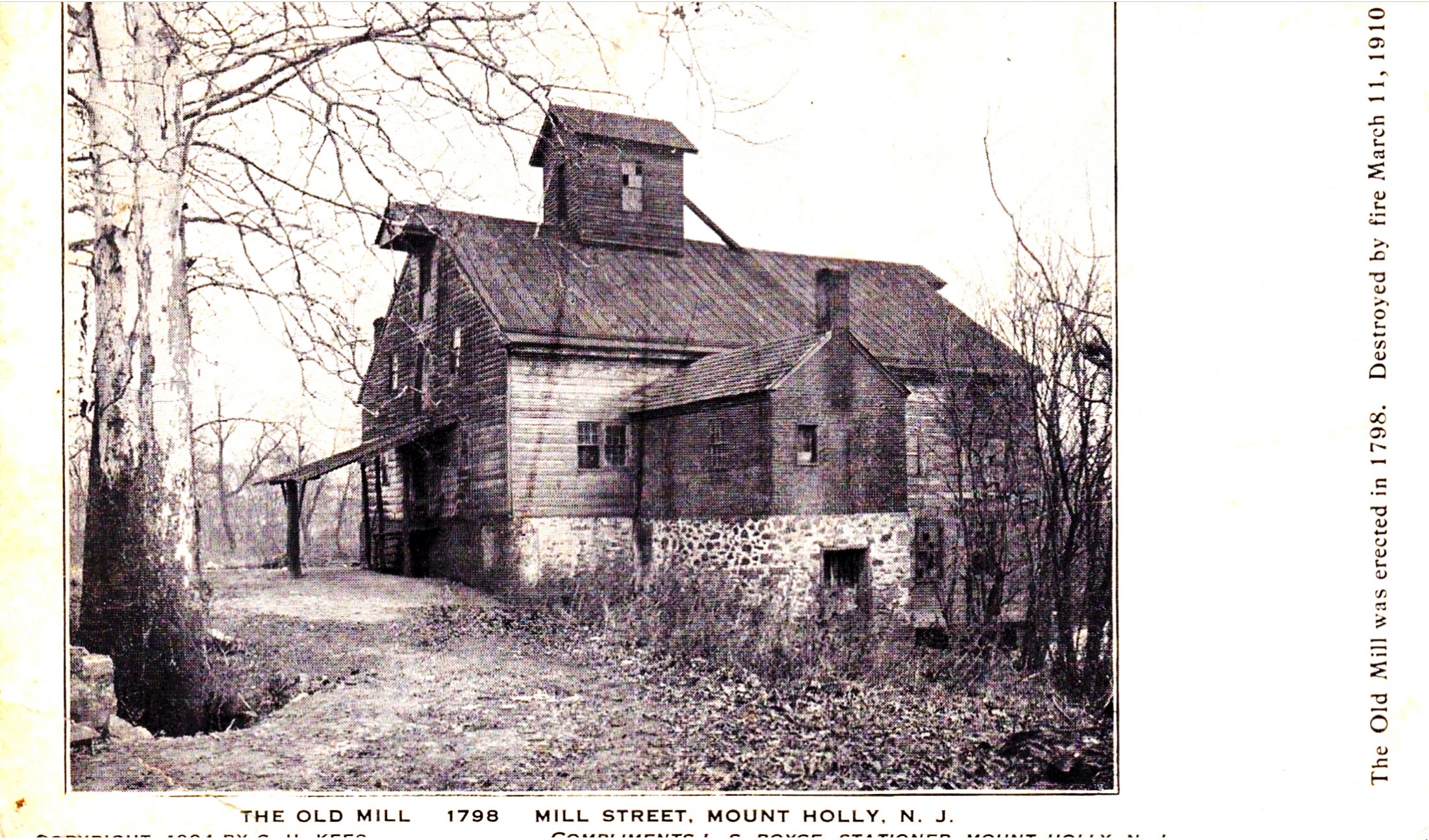 Mount Holly - The Old Mill - Built 1798 - Mill Street - c 1910