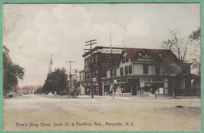Riverside - Pines Drug Store - Scott Street and Pavilion Avenue - 1909