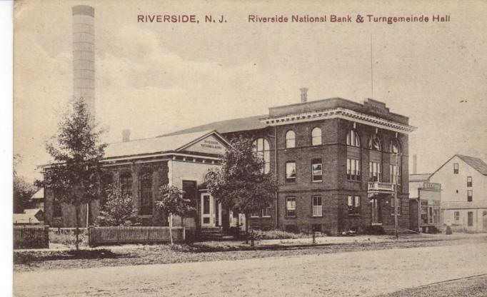 Riverside - Riverside National Bank and the Turngemeinde Hall - c 1910 copy