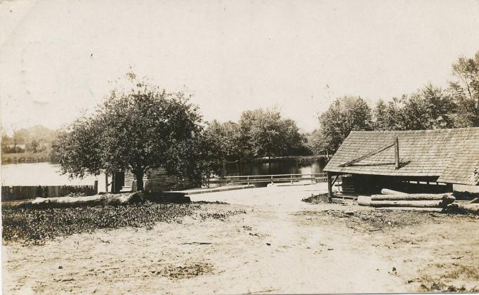 Vincentown - Looks like a millpond sawmill on the right and other buildings on the left - c 1910
