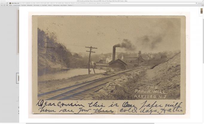 Hamburg - A view of the Paper Mill from the RR tracks - 1905