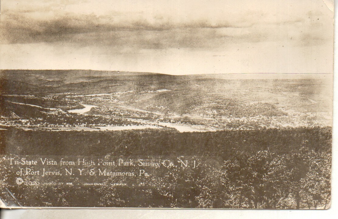 High Point - Vista from High Point towards Port Jervis NY and Matamora PA - Broadwell - 1928