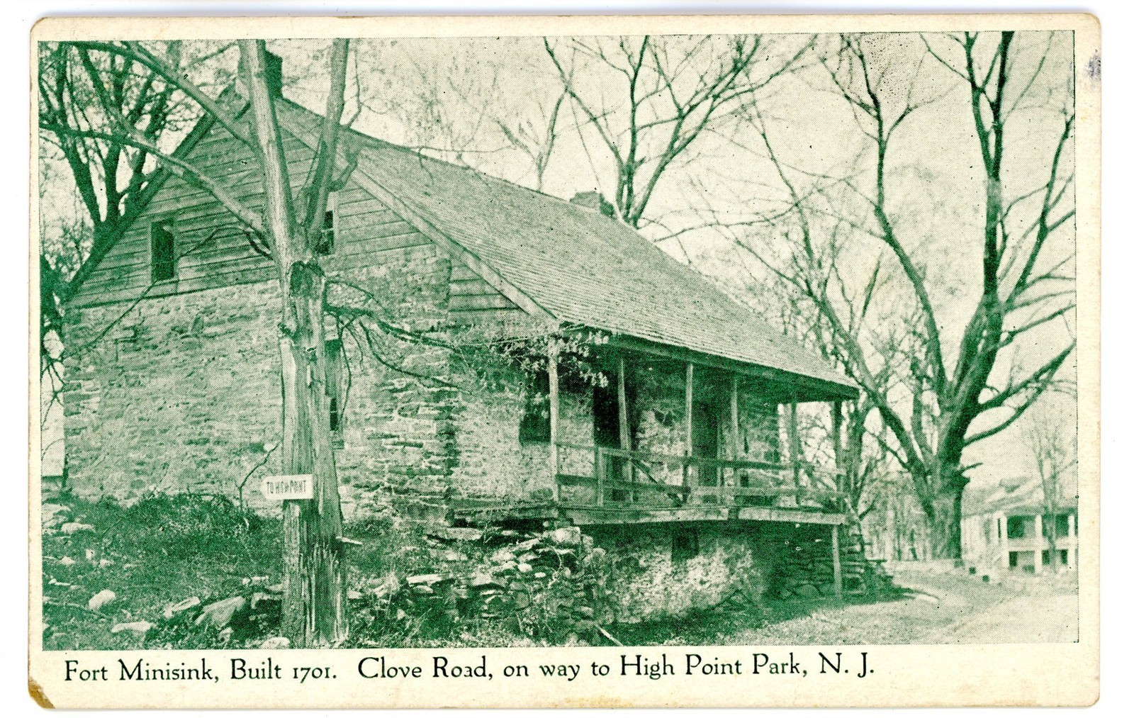 High Point vicinity - Fort Minisink on Clove Road to High Point - Built 1701 - c 1910