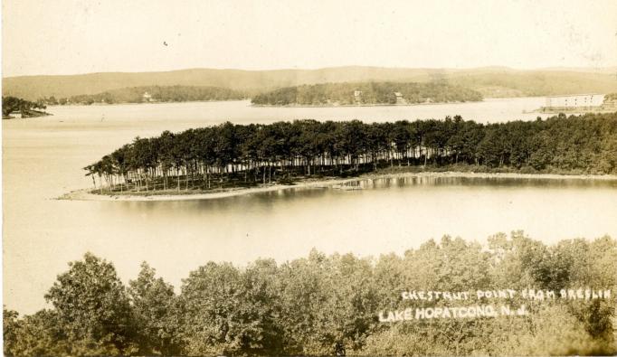 Lake Hopatcong - Chestnut Point from Hotel Breslin - c 1910