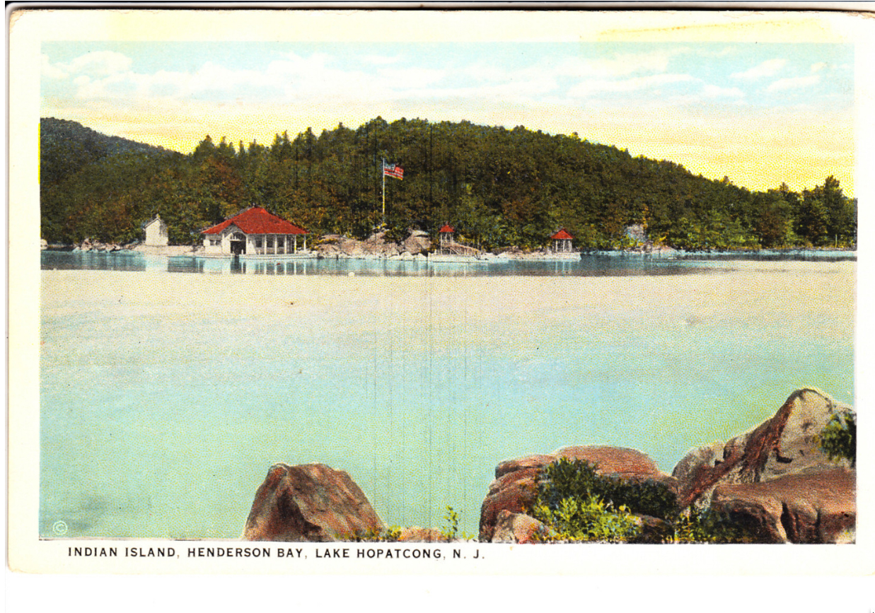 Lake Hopatcong - Henderson Bay and Indian Island - 1915-20