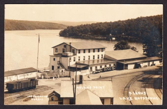 Lake Hopatcong - Nolans Point - Atkins Pavilion and Railroad Station - c 1910