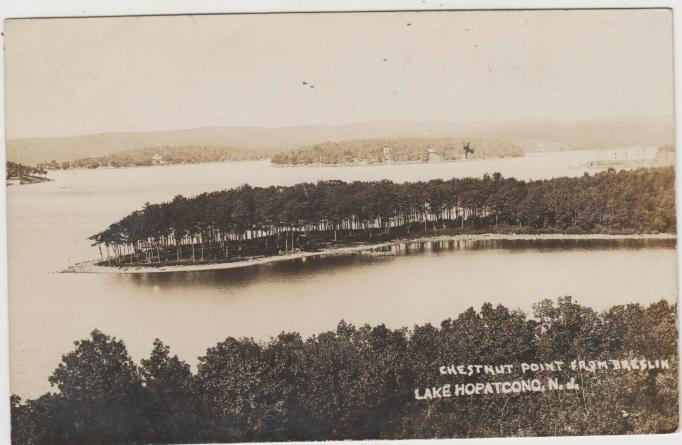 Lake Hopatcong - View of Chestnut Point from the Hotel Breslin - 1908