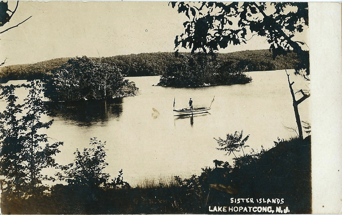 Lake Hopatcong - fishingat the Sister Islands - c 1910