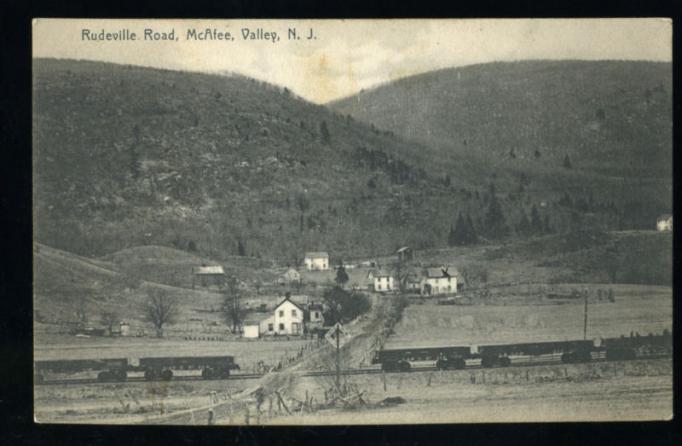 McAfee - McAfee Valley - Rudeville Road and Railroad crossing - 1910