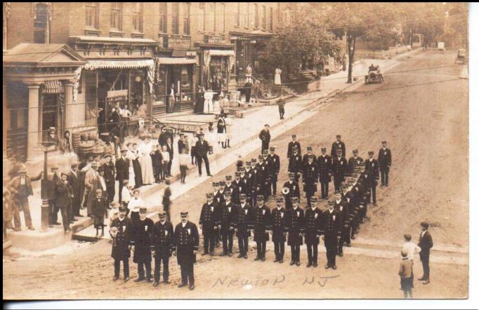 Newton - Firemens Parade on Main Street - 1908