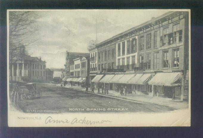 Newton - North Spring Street at Ryersons Pharmacy - 1909