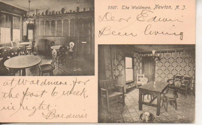 Newton - The Grill and the Den at the Waldmere Hotel - c 1910