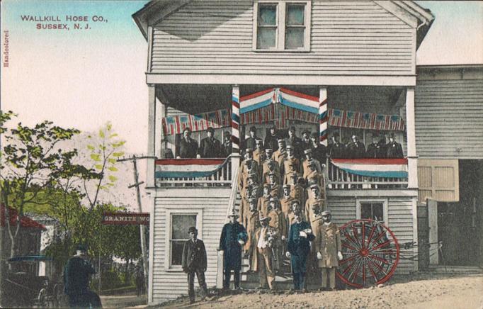 Sussex - The Walkill Hose Company dire house - c 1910