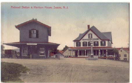 Sussex - Train Depot and Hotel - 1913